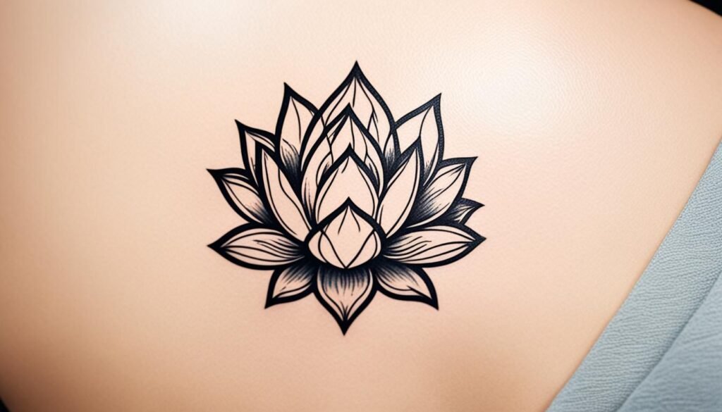 flor de loto tatuaje minimalista